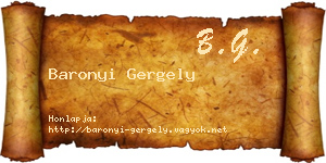 Baronyi Gergely névjegykártya